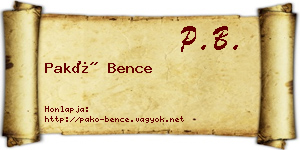 Pakó Bence névjegykártya